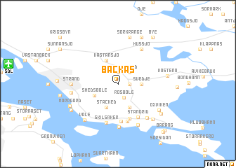 map of Backås