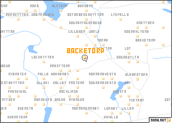 map of Bäcketorp