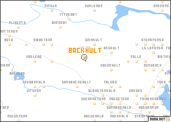 map of Bäckhult