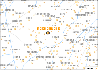 map of Bāghānwāla