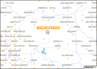 map of Bāgherpāra