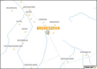 map of Bāgh-e Sorkh