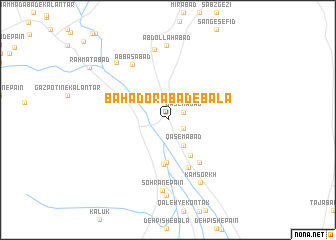 map of Bahādorābād-e Bālā