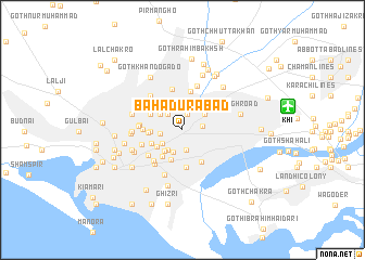 map of Bahādurābād