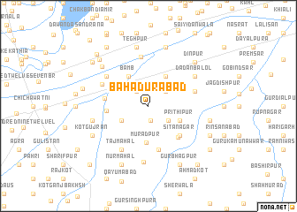 map of Bahādurābād