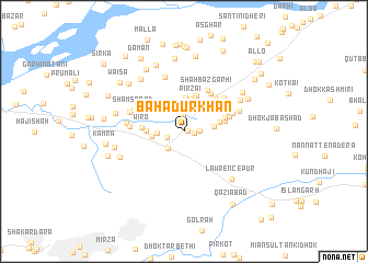 map of Bahādur Khān