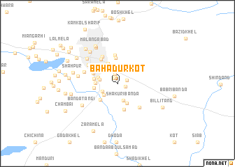 map of Bahādur Kot