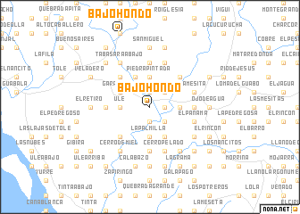 map of Bajo Hondo