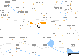 map of Bajory Małe