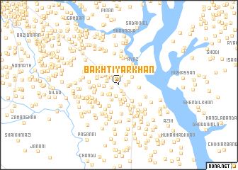 map of Bakhtiyar Khān