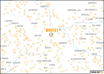 map of Bakići