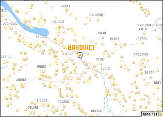 map of Bakovići