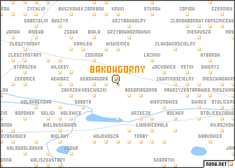 map of Bąków Górny