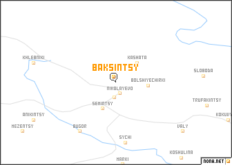 map of Baksintsy