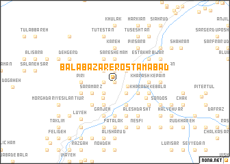 map of Bālā Bāzār-e Rostamābād