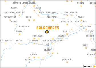 map of Balaguères