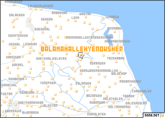 map of Bālā Maḩalleh-ye Nowsher