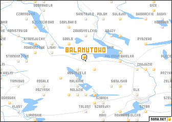 map of Bałamutowo