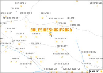 map of Bālesīn-e Sharīfābād