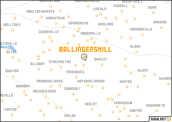 map of Ballingers Mill