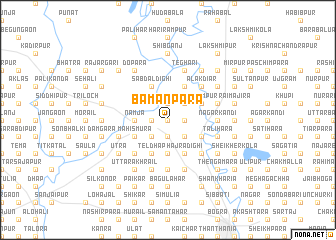 map of Bāmanpāra