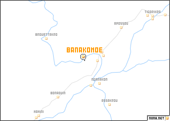 map of Bana Komoé