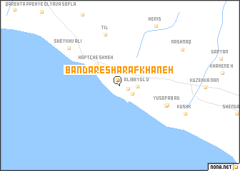 map of Bandar-e Sharafkhāneh