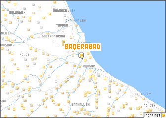 map of Bāqerābād