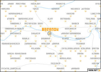 map of Baranów