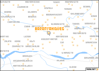 map of Baranyahidvég