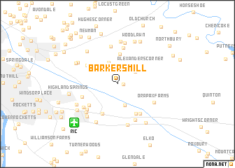 map of Barkers Mill