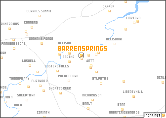 map of Barren Springs