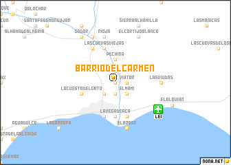map of Barrio del Carmen