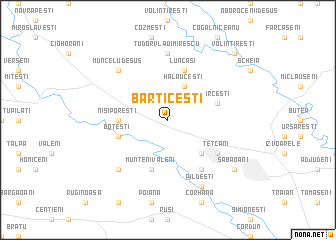 map of Bărticeşti