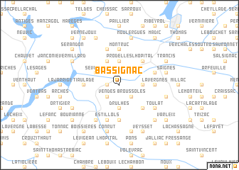 map of Bassignac