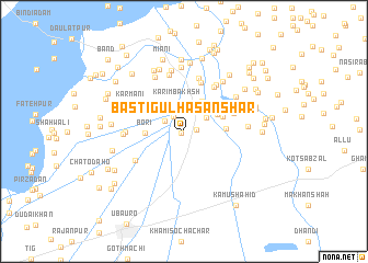 map of Basti Gul Hasan Shar