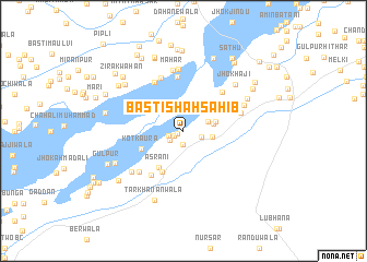 map of Basti Shāh Sāhib