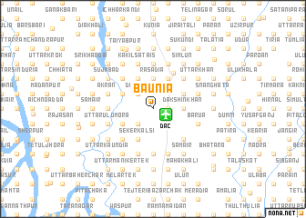 map of Bāunia