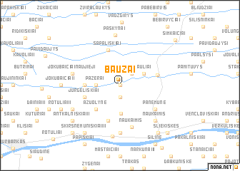 map of Baužai