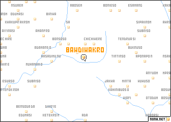 map of Bawdiwakro