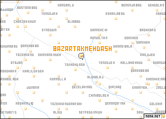map of Bāzār Takmeh Dāsh