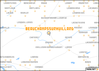 map of Beauchamps-sur-Huillard