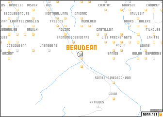 map of Beaudéan