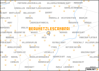 map of Beaumetz-lès-Cambrai