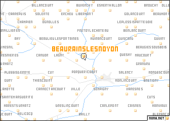 map of Beaurains-lès-Noyon