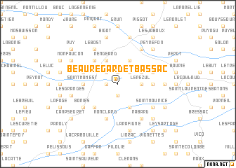 map of Beauregard-et-Bassac