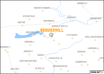 map of Beaver Mill