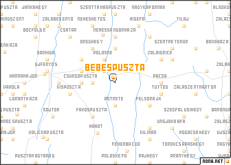 map of Bebespuszta