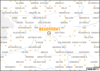 map of Bedoń Nowy