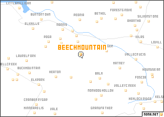 map of Beech Mountain